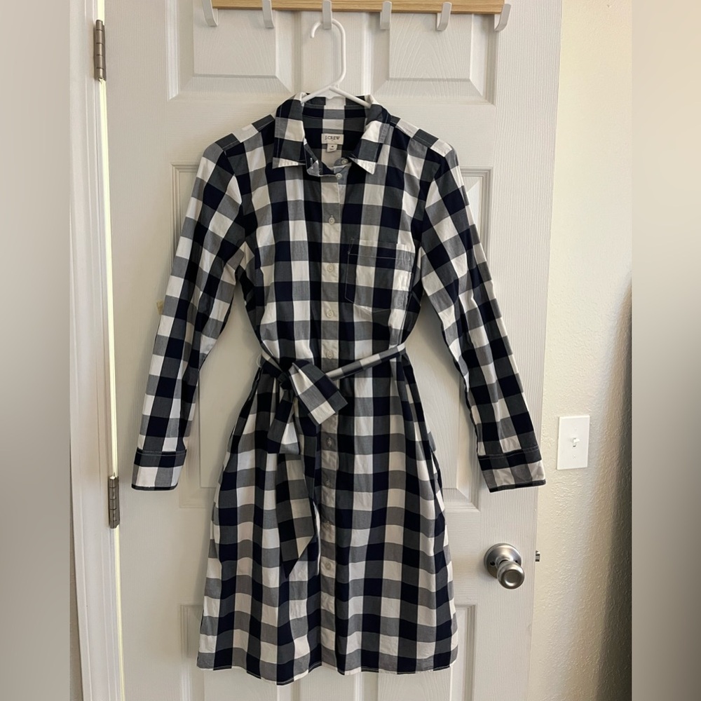 J. Crew Gingham Shirtdress